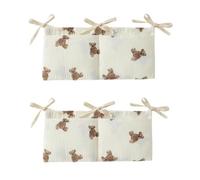 Nlinlin 2Pcs White Bedside Hanging Bags Milk Bottle Bib-Storage Crib Organizer Baby Nappy-Dormitory Bed-Bunk Organizing Bag Nappy- Organizer, Little Bear Nursery Hanging Organizers
