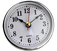 Nlinlin Mini Silver Clock Insert, 2-1/2Inch 65mm Round Quartz Movement, White Face with Silver Tone Arabic Numerals Clock Hardware