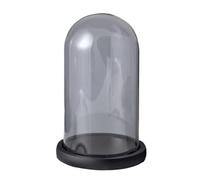 NLKJIOQA Glass Dome Cloche Bell Jar,1pcs Decorative Tabletop Display Ball With Black Base For Plants Collectible Figure Candles Medals(15*25cm)