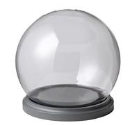 NLKJIOQA Glass Dome Cloche Bell Jar,1pcs Decorative Tabletop Display Ball With Grey Base For Plants Collectible Figure Candles Medals(15cm)