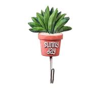 NLKJIOQA Metal Wall Mounted Hanging Hooks, 5 Pack Creative Home Resin Cacti Bearing Adhesive Hook Small Fresh and Fleshy Plants that Can Be Affixed to The Love