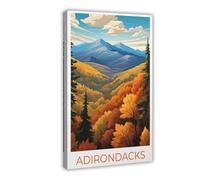 NLKQHTF Adirondacks Travel Poster Canvas Poster Bedroom Decor Landscape Office Room Decor Gift 16x24inch(40x60cm)