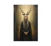 NLKQHTF Celtic Pagan Deer Spirit Poster Canvas Poster Bedroom Decor Landscape Office Room Decor Gift 08x12inch(20x30cm)