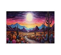 NLKQHTF Desert God Full Moon Poster Canvas Poster Wall Art Decor Print Picture Paintings for Living Room Bedroom Decoration 20x30inch(50x75cm)