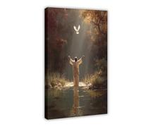 NLKQHTF Jesus And The Dove Poster Canvas Poster Bedroom Decor Landscape Office Room Decor Gift 16x24inch(40x60cm)