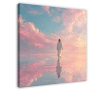 NLKQHTF Jesus Walks on Water Poster Canvas Poster Bedroom Decor Landscape Office Room Decor Gift 12x12inch(30x30cm)