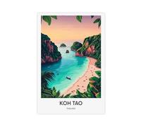 NLKQHTF Koh Tao Art Posters Canvas Poster Wall Art Decor Print Picture Paintings for Living Room Bedroom Decoration 12x18inch(30x45cm)