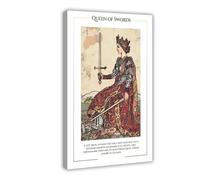 NLKQHTF Queen of Swords Tarot Card Art Poster Canvas Poster Wall Art Decor Print Picture Paintings for Living Room Bedroom Decoration 12x18inch(30x45cm)