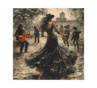 NLKQHTF Rustic Flamenco Rhythm Poster Canvas Poster Wall Art Decor Print Picture Paintings for Living Room Bedroom Decoration 28x28inch(70x70cm)