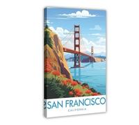 NLKQHTF San Francisco Travel Poster Canvas Poster Bedroom Decor Landscape Office Room Decor Gift 12x18inch(30x45cm)