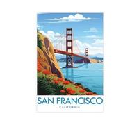 NLKQHTF San Francisco Travel Poster Canvas Poster Wall Art Decor Print Picture Paintings for Living Room Bedroom Decoration 16x24inch(40x60cm)