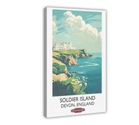 NLKQHTF Soldier Island Literary Vintage Travel Poster Canvas Poster Bedroom Decor Landscape Office Room Decor Gift 08x12inch(20x30cm)