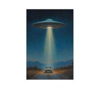 NLKQHTF UFO Abduction Poster Canvas Poster Wall Art Decor Print Picture Paintings for Living Room Bedroom Decoration 20x30inch(50x75cm)