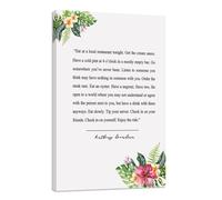 NLKTIYC Anthony Bourdain Quote Canvas Print, Eat at a Local Restaurant Wall Art, Travel Quote Decor, Kitchen Decal, Kitchen Sign, Anthony Bourdain Food Picture, Framed Easy to Hang