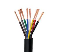 NLLeZ 1pc PVC Multi-core Cable Black 22AWG 0.3MM RVV 2/3/4/5/6/7/8/10/12/14/16/20/24 Core Control Signal Line Copper Wire (Color : RVV0.3MM, Size : 10 cores 3 meters)