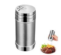 Nlmayt Seasoning Bottle, Stainless Steel Spice Jar with Rotating Lids, BBQ Spice Shaker Spice Storage Containers, Spice Bottles for Kitchen, Cooking, Salt, Black Pepper, Seasonings