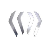 NLNGNZBZTP for Vw for T Cross for Tcross 2018 2019 2020 2021 2022 2023 Steel Car Inner Door Handrail Handle Armrest Cover Trim Strips Air Condition Vent Cover(Steel Silver)