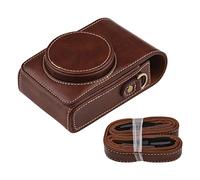 NLNGZKZFNF 3 Color Portable Camera Bag Handbag Synthetic Leather Shoulder Strap GR2/GR3RX100/II/III/IV/V/VI/VII/ZV1 Fit for Ricoh Fit for Sony Camera Protection(Coffee)