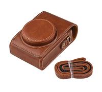 NLNGZKZFNF 3 Color Portable Camera Bag Handbag Synthetic Leather Shoulder Strap GR2/GR3RX100/II/III/IV/V/VI/VII/ZV1 Fit for Ricoh Fit for Sony Camera Protection(Auburn)