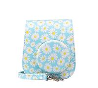 NLNGZKZFNF Camera Bag Flower PU Leather Mini Film Camera Shoulder Bag Protective Case Protective Case Bag Fit for Fujifilm Fit for Mini 11 9 8 Camera Protection(C)