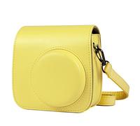 NLNGZKZFNF Camera Bag PU Leather Case with Shoulder Strap Fit for Mini 9 8 8+ Instant Film Camera Bag Camera Protection(Yellow)