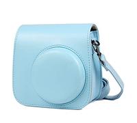 NLNGZKZFNF Camera Bag PU Leather Case with Shoulder Strap Fit for Mini 9 8 8+ Instant Film Camera Bag Camera Protection(Sky Blue)