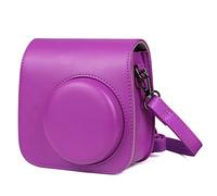 NLNGZKZFNF Camera Bag PU Leather Case with Shoulder Strap Fit for Mini 9 8 8+ Instant Film Camera Bag Camera Protection(Plum)