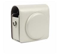 NLNGZKZFNF Camera Bag Retro PU Leather Case Shoulder Strap Bag Portable Protective Bag Fit for FUJIFILM Fit for Square SQ6 Camera Protection(Pearl White)