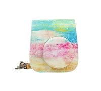 NLNGZKZFNF Camera Bag Tie-dye PU Leather Mini Film Camera Shoulder Bag Protective Cover Protective Cover Bag Fit for Fujifilm Mini 11 9 8 Camera Protection(C)