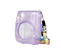 NLNGZKZFNF Instant Film Camera Case Hard Shell Flash Protective Case with Shoulder Strap Pink Purple Blue Fit for Fujifilm Fit for Mini 11 Camera Protection(Purple)