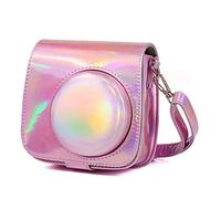 NLNGZKZFNF Mini 8 8+ 9 Symphony Camera Bag Retro Leather Camera Bag Shiny Pink Color Protective Cover Fit for Fuji Fit for Instax Fit for Polaroid Camera Protection(B)