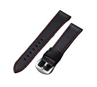 NLNGZKZFNF Vintage Leather Watch Strap 18mm 20mm 22mm 24mm Universal Bracelet Black Brown Grey Watchband Belt Accessories Correas para relojes(Black Red,22mm)