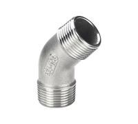 NLNKDTDPAK 1/2'' - 2'' BSP Male Thread 304 Stainless Steel Equal 45 Degree Elbow DN15 DN50 Water Pipe Fitting SS304 Joint Connector(1")