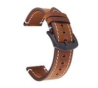 NLNKDTDPAK 18mm 20mm 22mm Leather Watch Strap Band Quick Release For Man Brown Black Strap Of Double(Dark Brown,22mm)