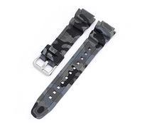 NLNKDTDPAK 18mm Watch Band AQ-S810W AE-1000W AE-1200/1300 SGW-300 Strap Men Camouflage Silicone Rubber Wrist Bracelet Accessories Fit For Casio(Grey silver)