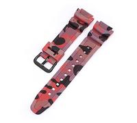 NLNKDTDPAK 18mm Watch Band AQ-S810W AE-1000W AE-1200/1300 SGW-300 Strap Men Camouflage Silicone Rubber Wrist Bracelet Accessories Fit For Casio(Red black)