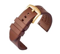 NLNKDTDPAK 19mm 20mm 21mm 22mm 24mm Rubber Watchband Replacement Wristwatch Bracelet fit for Huawei GT Sport Silicone Strap(Brown-gold,21mm)