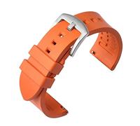 NLNKDTDPAK 19mm 20mm 21mm 22mm 24mm Rubber Watchband Replacement Wristwatch Bracelet fit for Huawei GT Sport Silicone Strap(Orange-silver,19mm)