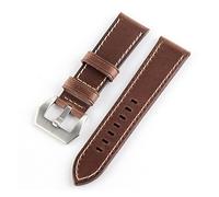 NLNKDTDPAK 19mm/20mm/21mm/22mm Real Horween Holwin Watchband Leather Horse Retro Vintage Man Watch Style Handmade Oil Wax Fit For GS Oris(Brown,22mm)