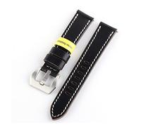 NLNKDTDPAK 19mm/20mm/21mm/22mm Real Horween Holwin Watchband Leather Horse Retro Vintage Man Watch Style Handmade Oil Wax Fit For GS Oris(Nero,21mm)