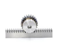 NLNKDTDPAK 1PCS 1Mod 1 Modulus Gear Rack Steel 15 * 15 * 500mm + 45teeth Pinion Bore Hole 6/8/10/12mm #45 Metal(6mm Hole 45T Gear)