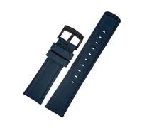 NLNKDTDPAK 20mm 21mm 22mm Woven Nylon Bottom Watchband Strap Fit For Tissot T116 Fit For Seiko No. 5 SSB373P1 Fit For Mido/Fit For CASIO Male Bracelet(Blue BK,22mm)