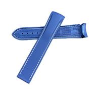 NLNKDTDPAK 20mm 22mm 19mm 21mm Rubber Silicone Watchstrap Fit For Hamilton Khaki Field Scuba Frogman Fit For Gear S3 Fit For Seiko5 Sumo 007 Watchband Tool(Blue white,10mm)