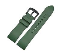 NLNKDTDPAK 20mm 22mm 24mm Classic Fluoro Rubber Strap Sport Waterproof Diving Watchband Replacement Watches Accessories Bracelet Straps(Green(Black buckle),24mm)