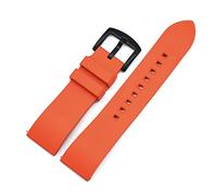 NLNKDTDPAK 20mm 22mm 24mm Classic Fluoro Rubber Strap Sport Waterproof Diving Watchband Replacement Watches Accessories Bracelet Straps(Orange(Black buckle),20mm)
