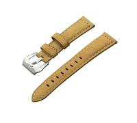 NLNKDTDPAK 20mm 22mm 24mm Vintage Leather Watch Band Belt Women Men Watch Band Crazy Strap Fit For Huawei/fit For Seiko/fit For Omega(Khaki,22mm)