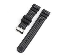 NLNKDTDPAK 20mm 22mm Diver Rubber Strap Silicone Replacement Wrist Strap Bracelet Tools Fit For GrandS Watch Japan 5 PROSPEX Monster SKX009(Black silver buckle,20mm)