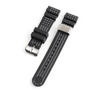 NLNKDTDPAK 20mm 22mm Diver Rubber Strap Silicone Replacement Wrist Strap Bracelet Tools Fit For GrandS Watch Japan 5 PROSPEX Monster SKX009(Black silverring,20mm)