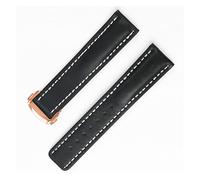 NLNKDTDPAK 20MM 22MM Leather Watchband Fit For Tissot 1853 T013 Wristwatch Fit For Breitlin-g Fit For Hamilton Man Strap Band Bracelet Tool(Black white rosegold,22mm)