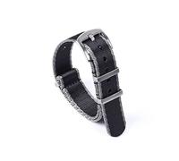 NLNKDTDPAK 20mm 22mm Watchband Nato Watch Strap Nylon Fit For James Bond 007 Military Seatbelt Watch Bands Accessories(Black Grey Edge,22mm)